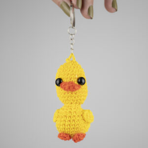 Llavero de Crochet en forma de patito color amarillo